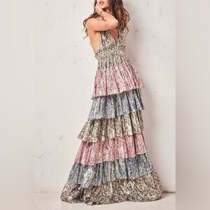 Loveshackfancy Clarissa dress S Mix Floral Tiered Maxi Dress